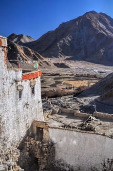 Scenic view from the top of Chemrey monastery in Ladakh