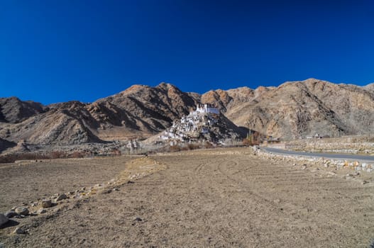 Chemrey monastery in Ladakh viewed from the distance