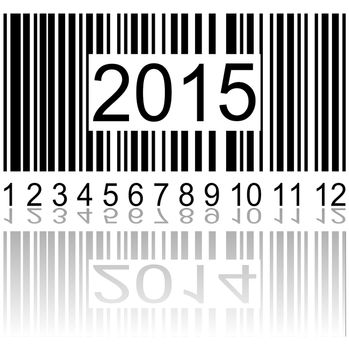 2015 new year on the barcode, vector illustration