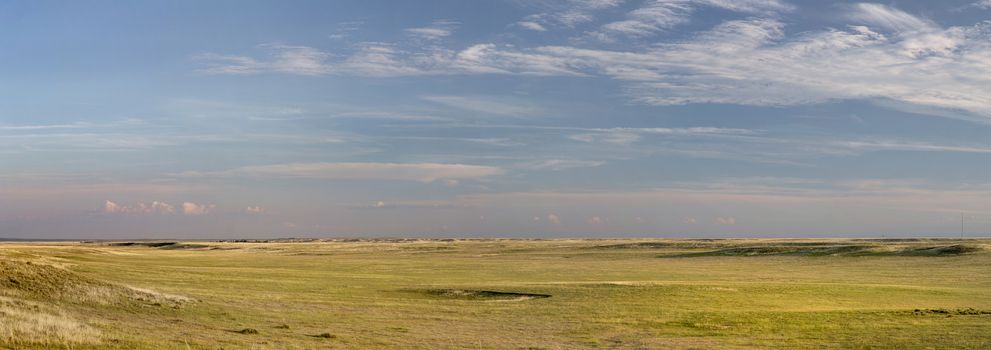 Pawnee National Grassland in northern Colorado  -  a panoramic view of short grass prairie in summertime