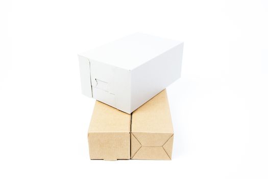 paper box on white isolated background.packshot in studio.