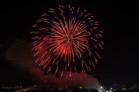 Fireworks light at chonburi city of Thailand