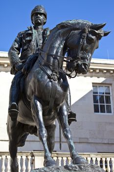 Statue of Field Marshall Frederick Sleigh Roberts situated in Horseguards Parade in London.
