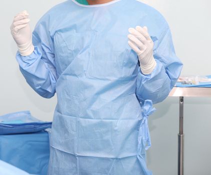 surgeon in uniform on operation room