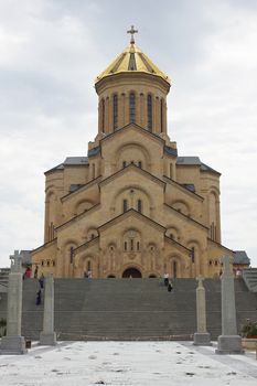 TBILISI, GEORGIA - JUNE 29, 2014: Church Zminda Sameba, the new cathedral of Tbilisi on June 29, 2014 in Georgia, Europe