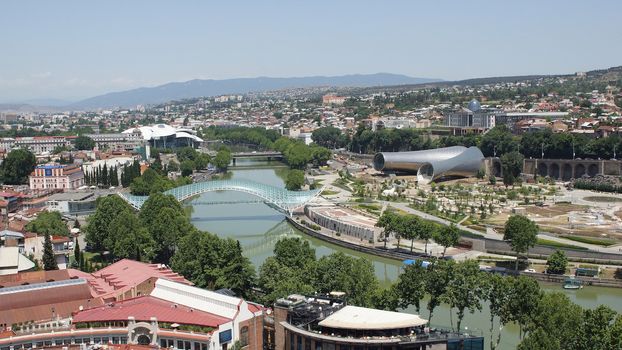 TBILISI, GEORGIA - JUNE 28, 2014: Panorama view over Tbilisi on June 28, 2014 in Georgia, East Europe