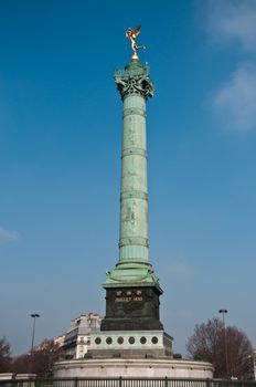 Place of the Bastille in Paris - France