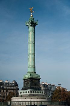 Place of the Bastille in Paris - France