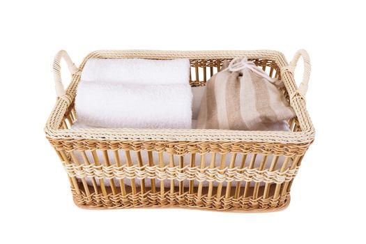 towel spa set in basket