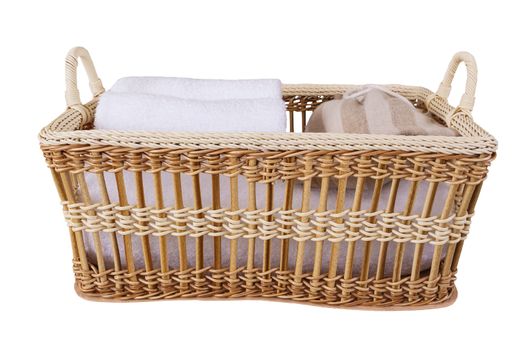 towel spa set in basket