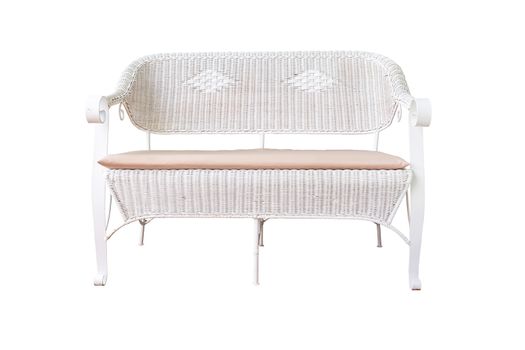 sofa furniture weave bamboo chair on white background