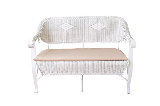 sofa furniture weave bamboo chair on white background