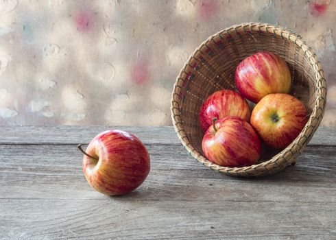 Apples in the basket natural light