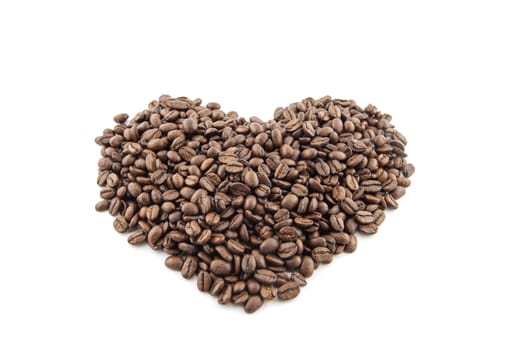 Coffee beans on a white background