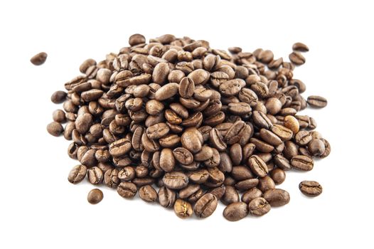 Coffee beans on a white background