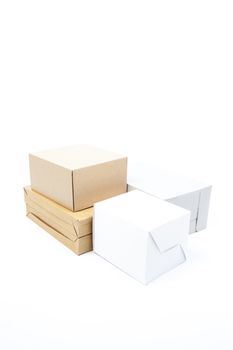 paper box on white isolated background.packshot in studio.