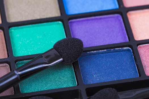 colorful cosmetic set and makeup