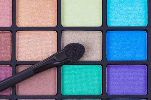 colorful cosmetic set and makeup