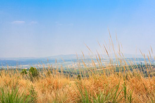 abstract nature mountain view and blue sky background