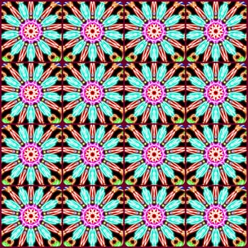 Digital computer graphic - seamless decorative ornament with flowers for design.