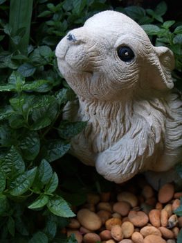 rabbit model earthenware in park