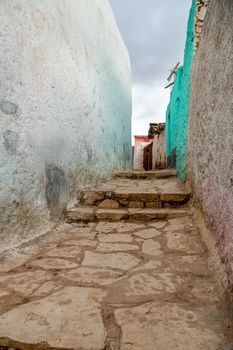 HARAR, ETHIOPIA - JULY 26,2014 - Local residents of Jugol, the fortified historic walled city within Harar, which was included in the World Heritage List for its cultural heritage by UNESCO and considered as the fourth holy city of Islam.