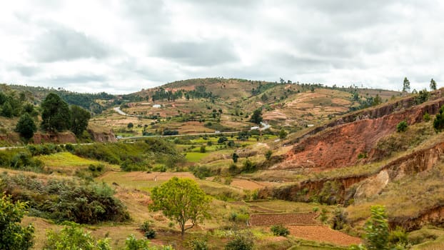 The beautiful landscapes of the central highland areas of Madagascar