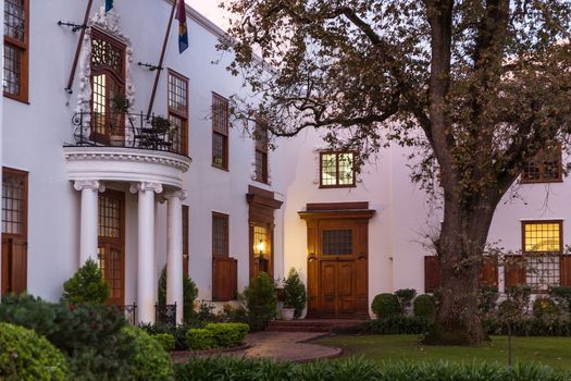 The Stellenbosch Town Hall building located in downtown Stellenbosh