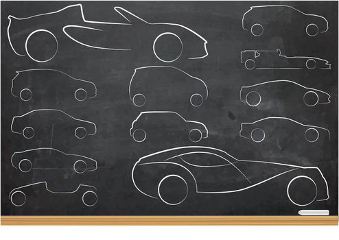 An Illustration of Outlines of Cars