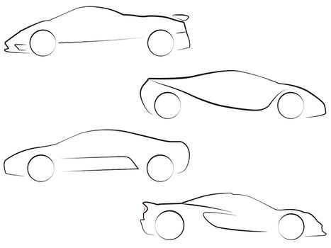 An Illustration of Outlines of Cars