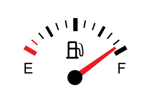 White gas tank illustration on white - Full