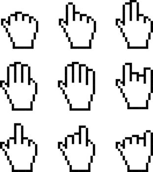 An Illustration of Pixelated Hand