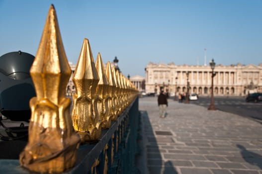 Golden grid Concorde place in paris