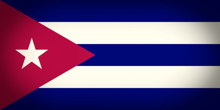 Vintage looking vignetted Cuban flag of Cuba