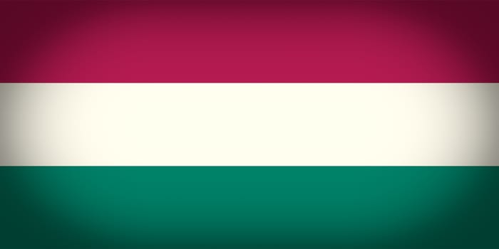 Vintage looking vignetted Hungarian flag of Hungary