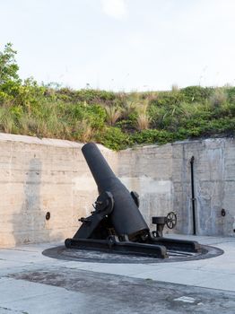 Fort de Soto museum housing old artillery and military guns and cannons used in Spanish American war