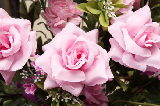 pink cloth artificial rose flowers