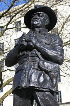 Statue of Field Marshal William Joseph Slim, 1st Viscount Slim situated in Whitehall, London.