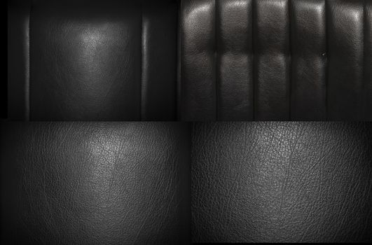 Black leather for texture from car seats