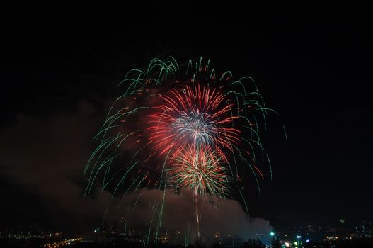 Fireworks light at chonburi city of Thailand