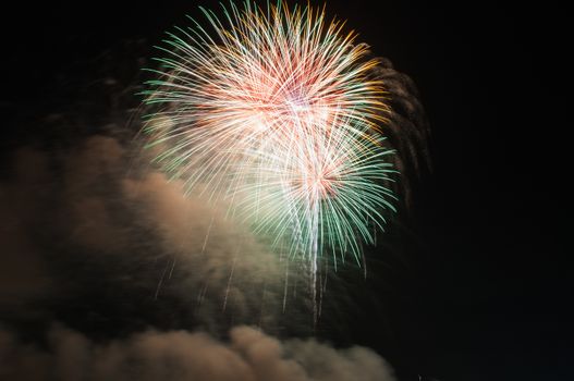 Fireworks light at chonburi city of Thailand