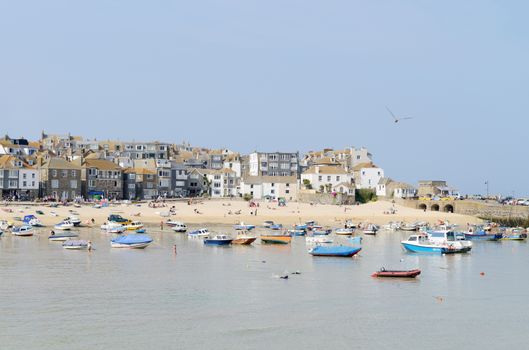 Fishing boats in St Ives Cornwall on a sunny day