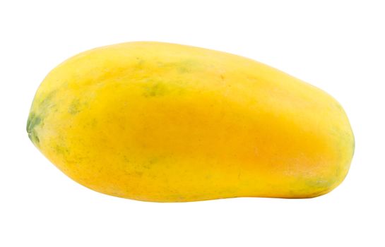 yellow papaya fruits isolated on white background