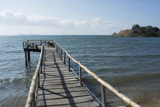 wooden jetty on Lake Malawi