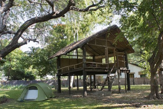 camping hut in the African savannah