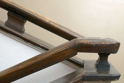 An original banister in hardwood has a soft charm 