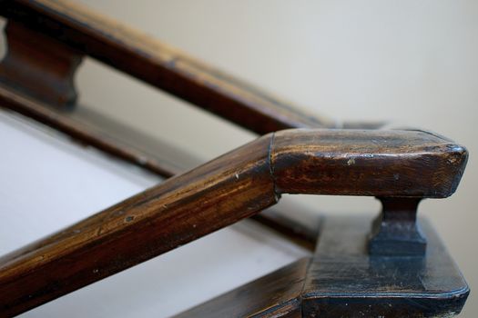 An original banister in hardwood has a soft charm 