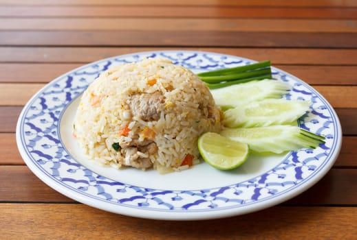 Fried rice with pork and egg  - Thai cuisine