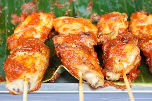 Grilled Chicken Wing with Spicy Sauce - Thai Style
