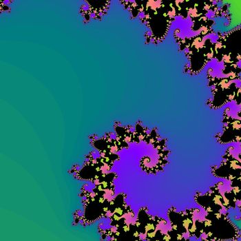 Digital computer graphic - decorative fractal spiral
